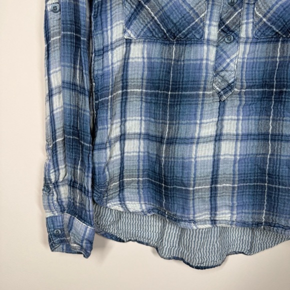 Cloth & Stone Blue and White Plaid Button Down Shirt - Picture 3 of 6